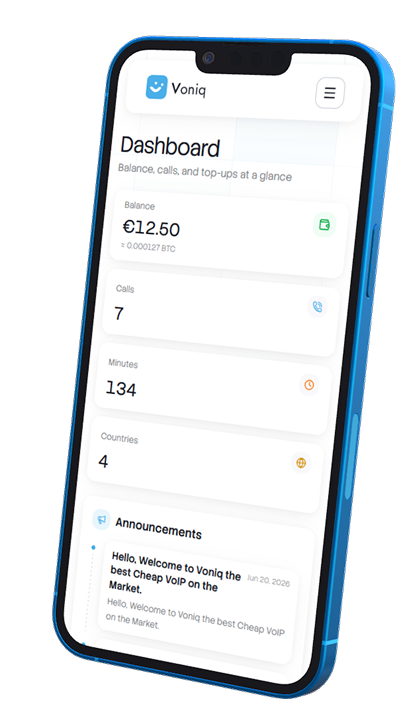 Voniq VoIP on smartphone